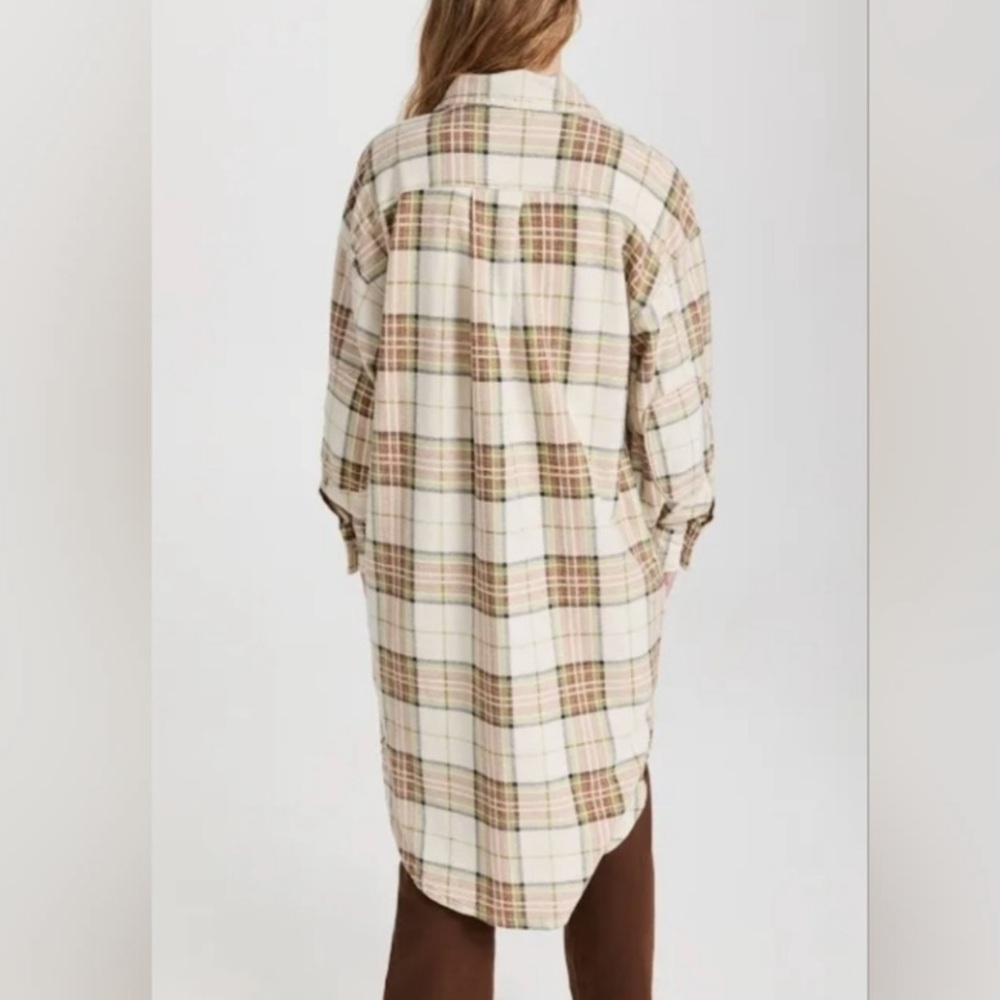 We The Free Plaid Long Ruby Jacket Pistachio Combo free people super soft small - Picture 5 of 8